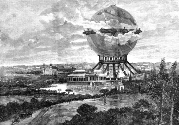 El gigantesco globo terráqueo que se situaría en El Retiro (Fuente: Scientific American)