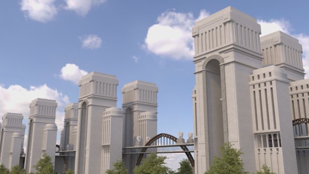 Imagen de lo que podrá haber sido la Gran Vía Aérea de Madrid (Fuente: Telemadrid)