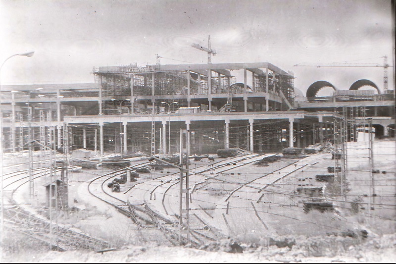 obras de la estacion de chamartin foto historica construccion 1974
